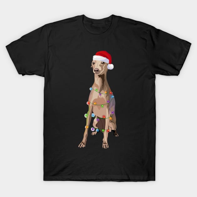 Italian Greyhound Christmas Lights Xmas T-Shirt by magazin